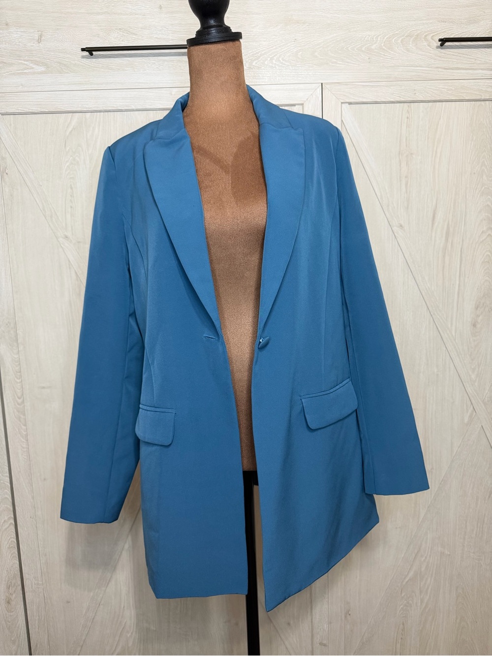 Classic Teal Blue Women's Blazer Jacket Size Medium